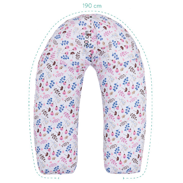 Fillikid Stillkissen und Seitenschlaeferkissen Luxe in 190 x 40 cm mit weichem Baumwollbezug und geräuschloser silikonisierter Polyesterhohlfaserfuellung als vielseitiges Schwangerschafts und Stillkissen hergestellt in der EU erhaeltlich im Babyladen Erlangen